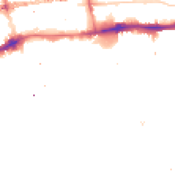 Night-time road noise heatmap for E1W 2QN