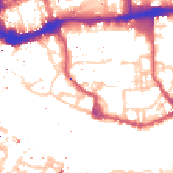 Daytime road noise heatmap for E1W 2QP