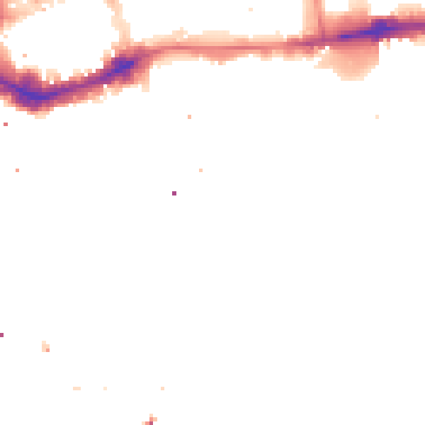 Night-time road noise heatmap for E1W 2QP