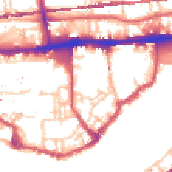 Daytime road noise heatmap for E1W 3AR