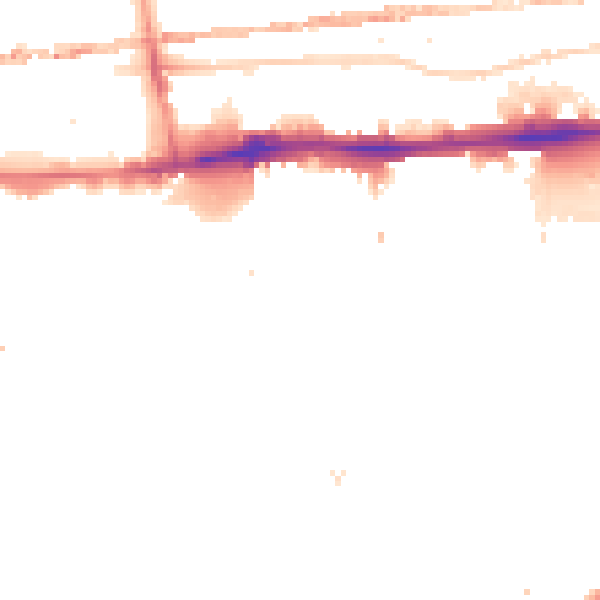 Night-time road noise heatmap for E1W 3AR