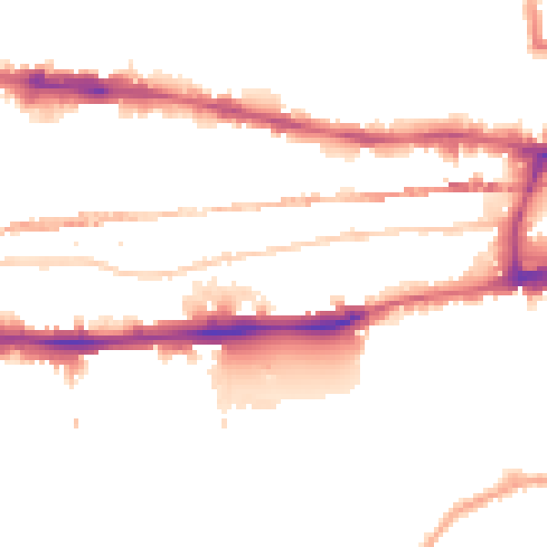 Night-time road noise heatmap for E1W 3EH