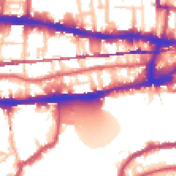 Daytime road noise heatmap for E1W 3EJ