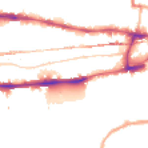 Night-time road noise heatmap for E1W 3EJ
