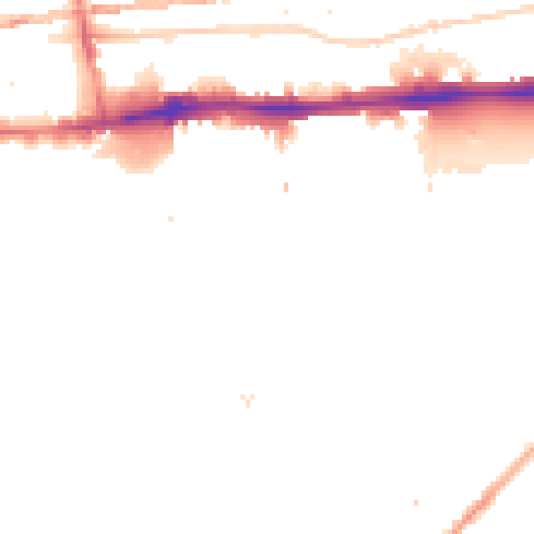 Night-time road noise heatmap for E1W 3RD