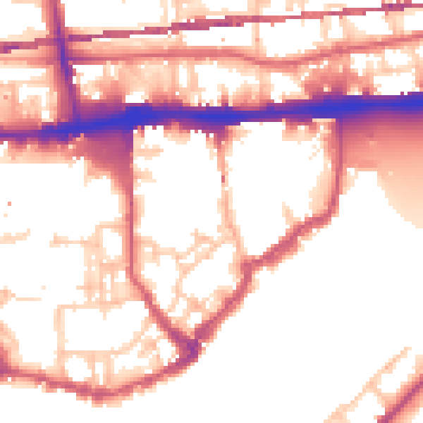 Daytime road noise heatmap for E1W 3RQ