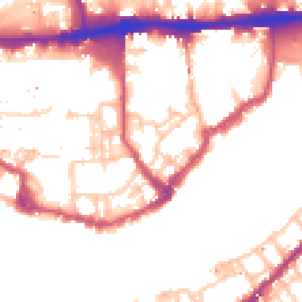 Daytime road noise heatmap for E1W 3RS