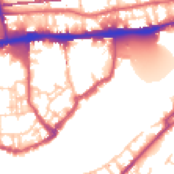Daytime road noise heatmap for E1W 3TJ