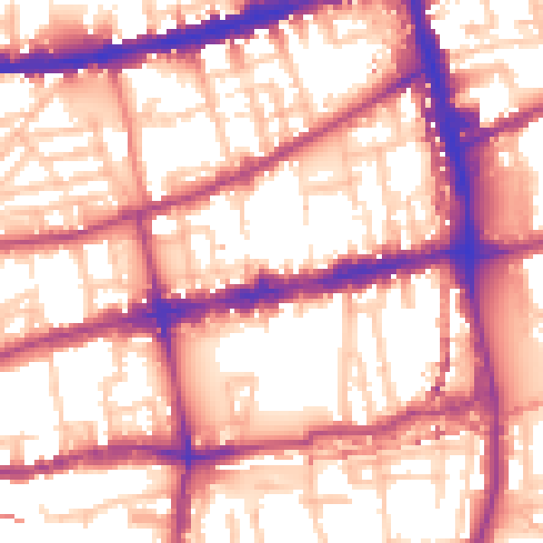 Daytime road noise heatmap for E2 0AZ