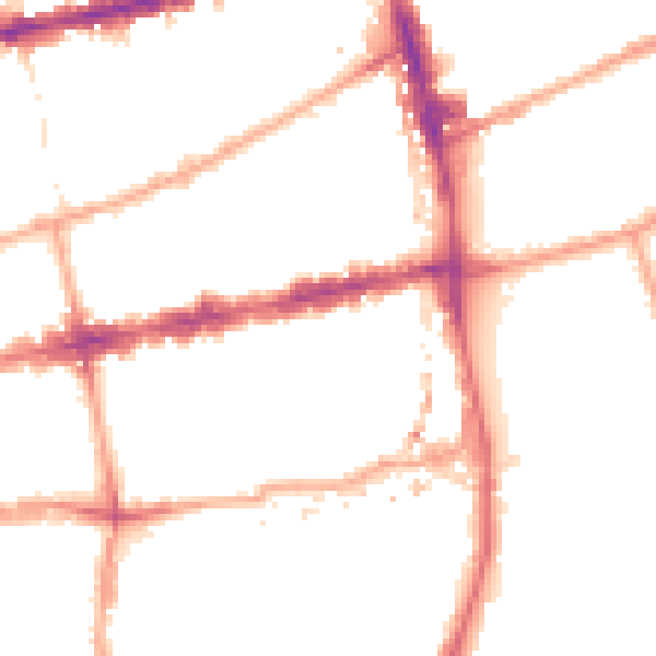 Night-time road noise heatmap for E2 0DL