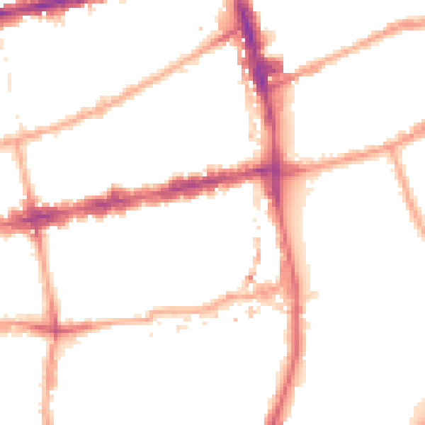 Night-time road noise heatmap for E2 0DT