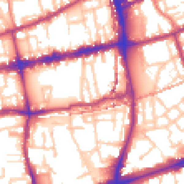 Daytime road noise heatmap for E2 0DX