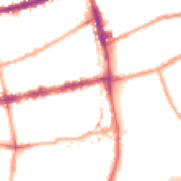 Night-time road noise heatmap for E2 0EQ