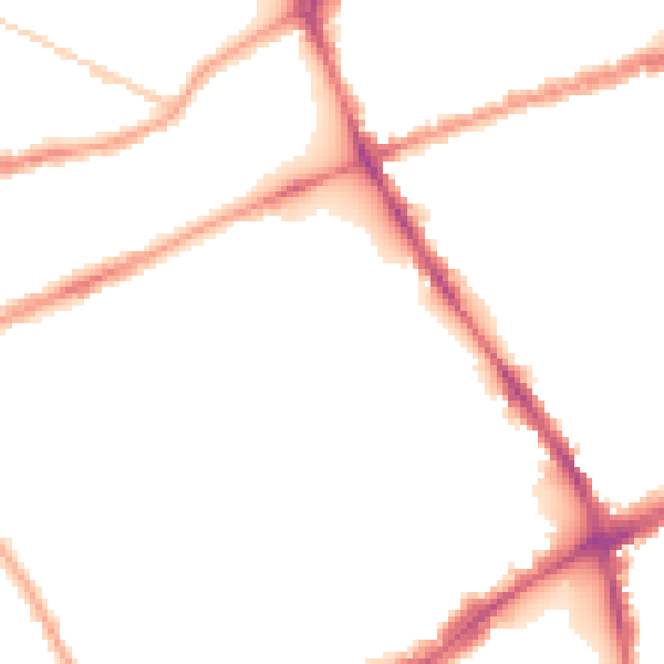 Night-time road noise heatmap for E2 0FG