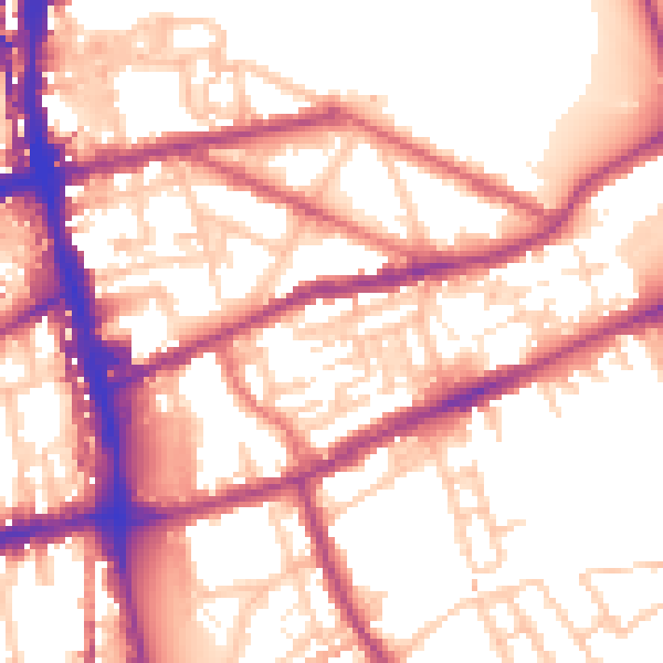 Daytime road noise heatmap for E2 0NN