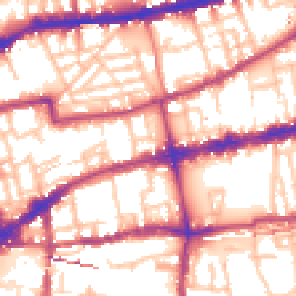 Daytime road noise heatmap for E2 6AS