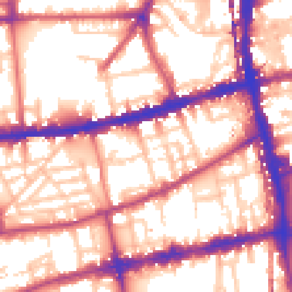 Daytime road noise heatmap for E2 6DE