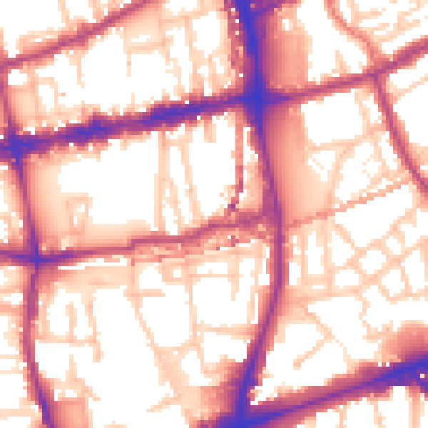 Daytime road noise heatmap for E2 6FX