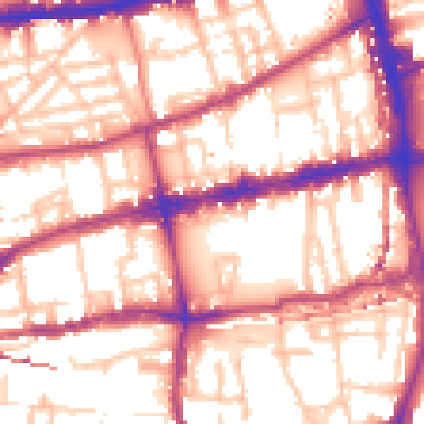 Daytime road noise heatmap for E2 6HN