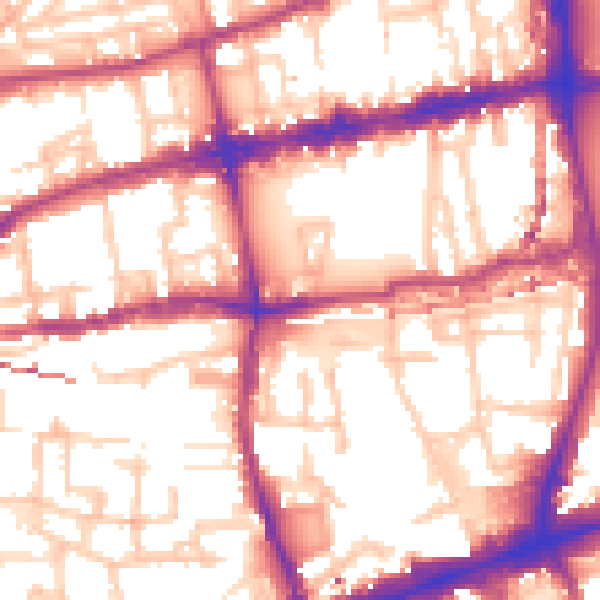Daytime road noise heatmap for E2 6JH
