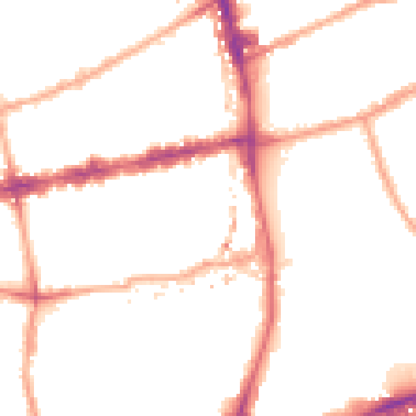 Night-time road noise heatmap for E2 6LD
