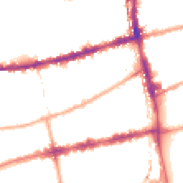 Night-time road noise heatmap for E2 6QF