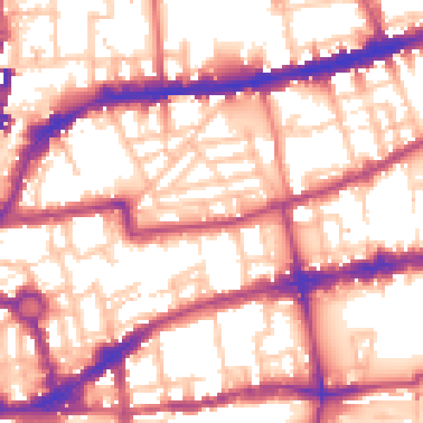 Daytime road noise heatmap for E2 7BF