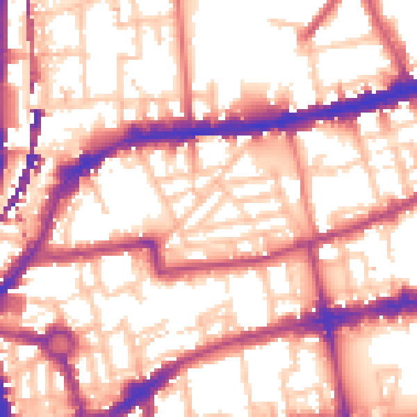 Daytime road noise heatmap for E2 7BU