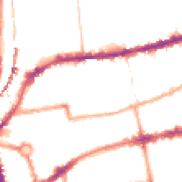 Night-time road noise heatmap for E2 7BU
