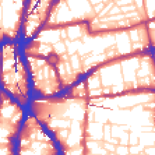 Daytime road noise heatmap for E2 7DL