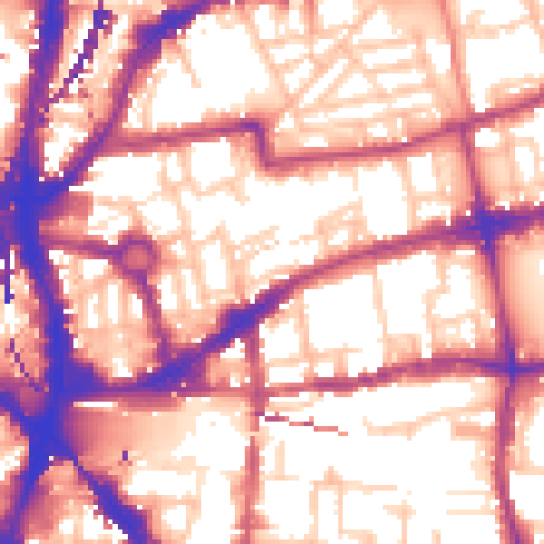 Daytime road noise heatmap for E2 7EG