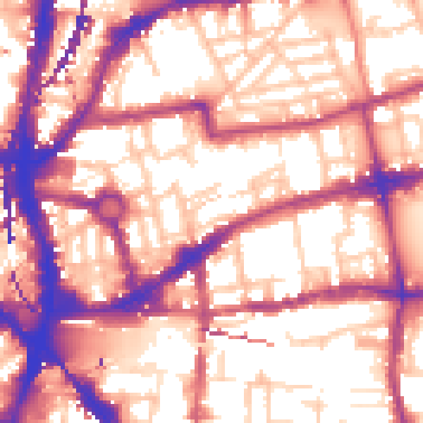 Daytime road noise heatmap for E2 7EQ