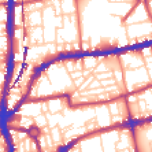 Daytime road noise heatmap for E2 7RP