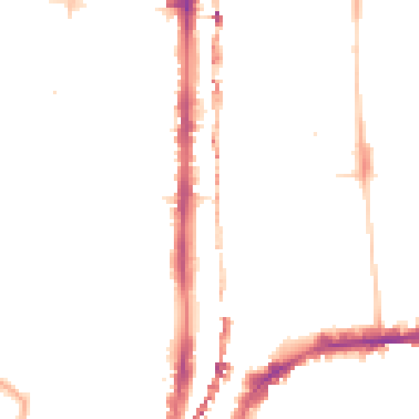 Night-time road noise heatmap for E2 8EE