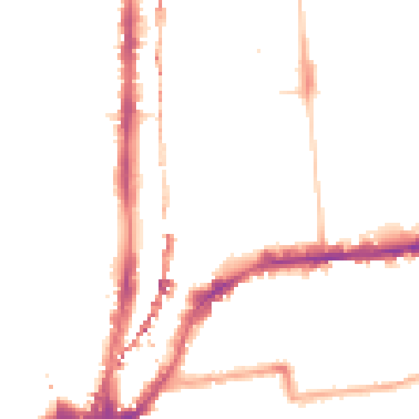 Night-time road noise heatmap for E2 8ES
