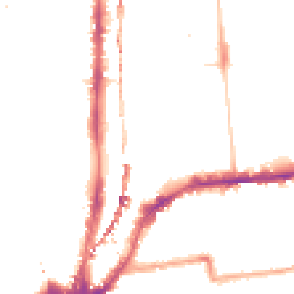 Night-time road noise heatmap for E2 8EW