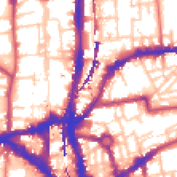 Daytime road noise heatmap for E2 8GS