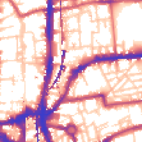 Daytime road noise heatmap for E2 8GX