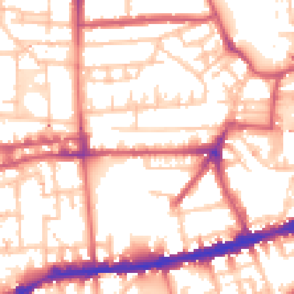 Daytime road noise heatmap for E2 8RF
