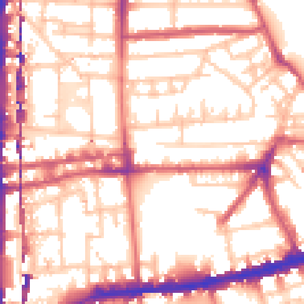 Daytime road noise heatmap for E2 8RS