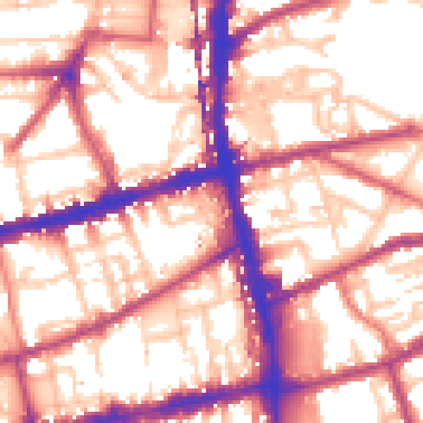 Daytime road noise heatmap for E2 9FD