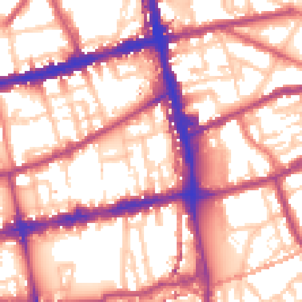 Daytime road noise heatmap for E2 9RP
