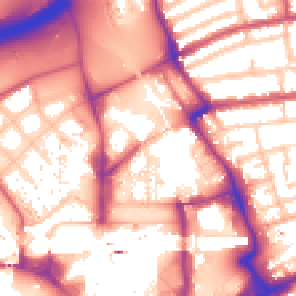 Daytime road noise heatmap for E20 1AJ
