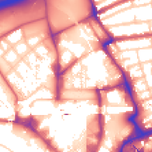 Daytime road noise heatmap for E20 1AY