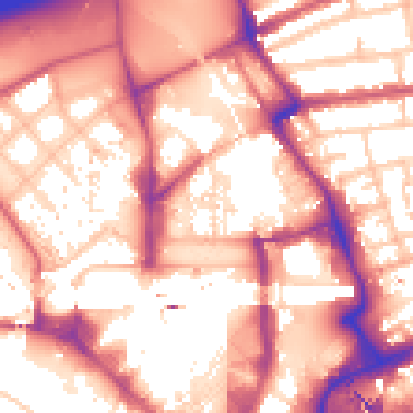 Daytime road noise heatmap for E20 1BX