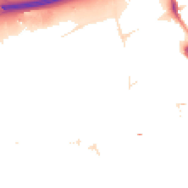 Night-time road noise heatmap for E20 1DN