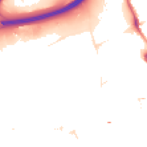 Night-time road noise heatmap for E20 1EY