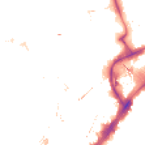 Night-time road noise heatmap for E20 1NX