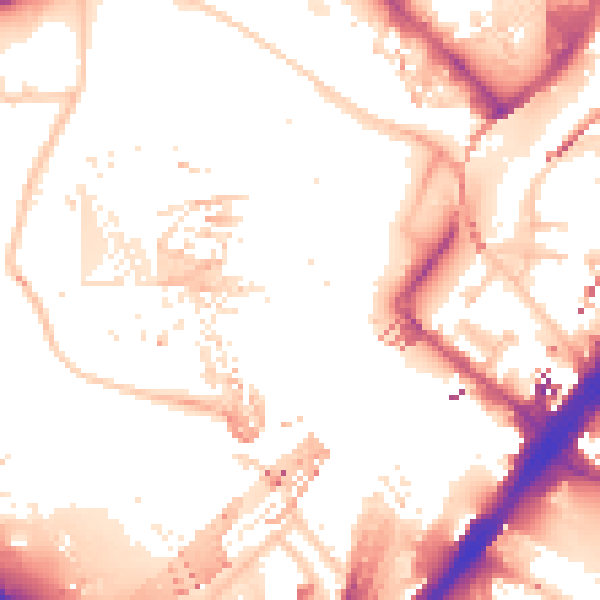 Daytime road noise heatmap for E20 2AE