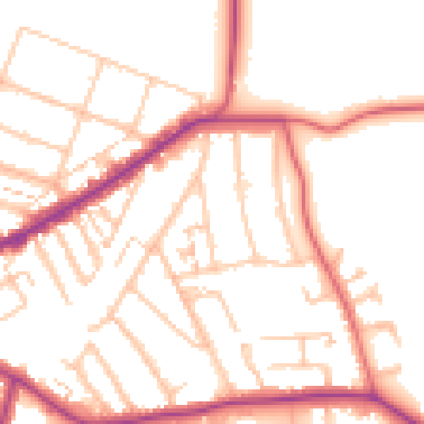 Daytime road noise heatmap for E4 6DA